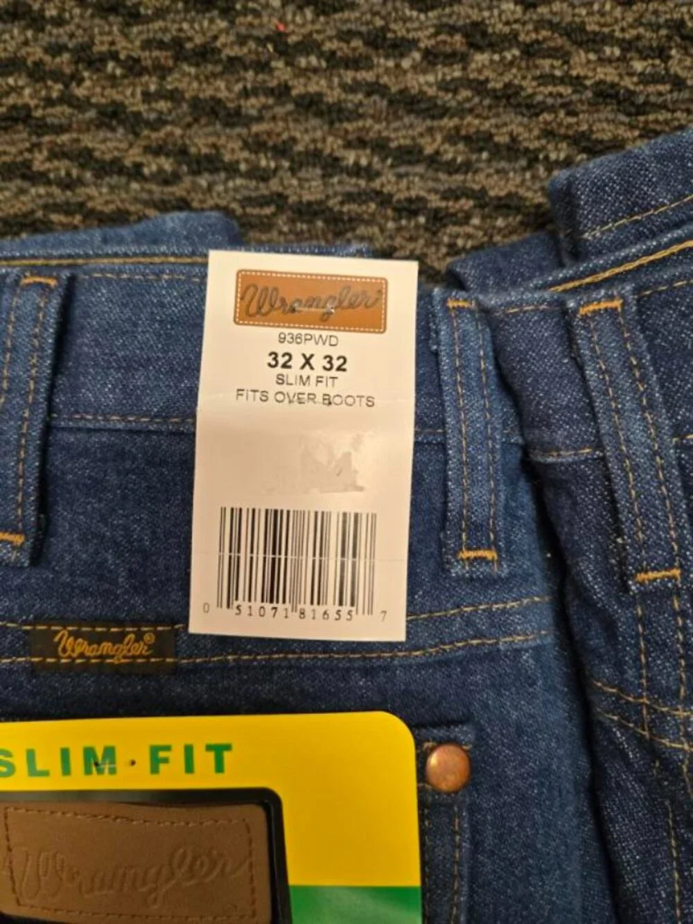 Lot of 2 Wrangler 936 Men's Jeans 32x32 Slim Fit Cowboy Cut Prewashed 936PWD